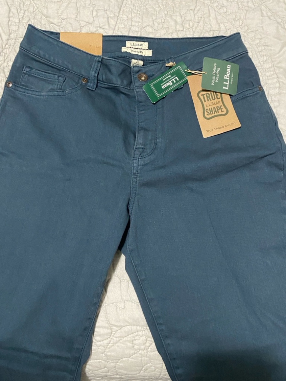 L.L. Bean True Shape Straight Leg Pants in Deep Teal